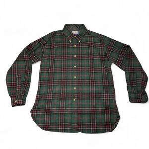 Pendleton 100% Virgin Wool Button-Down L Green Sinclair Hunting Tartan USA